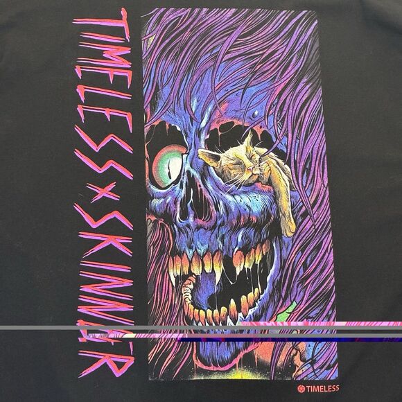 Timeless x Skinner Graphic Long Sleeve Shirt Black 2XL Made in USA - Picture 7 of 7